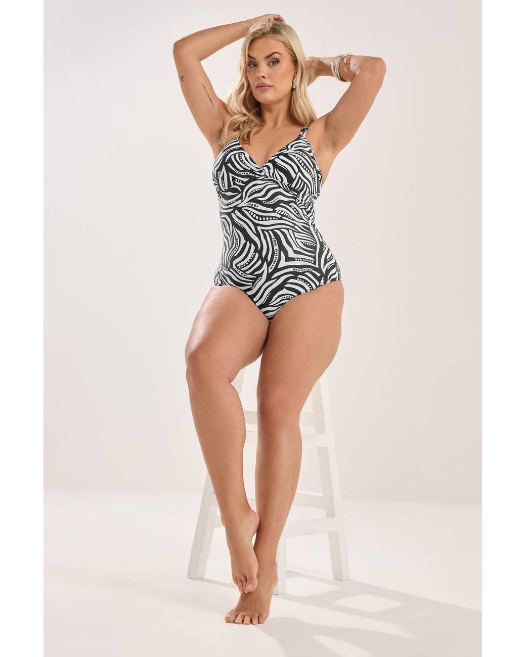 Yours Multicolor Geometric Print Swimsuit