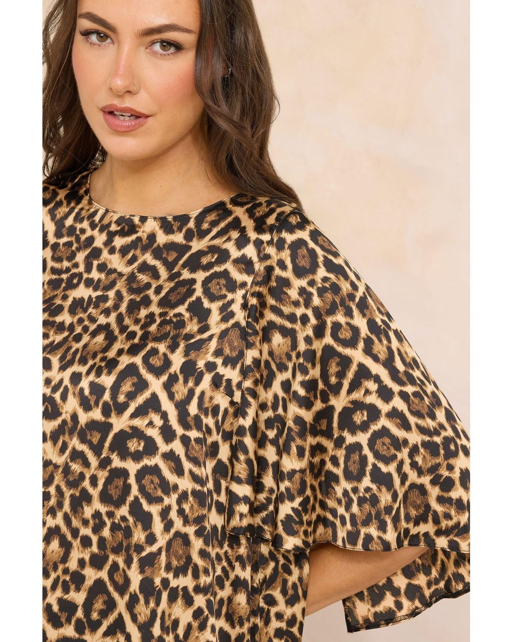 Evans Brown Angel Sleeve Blouse