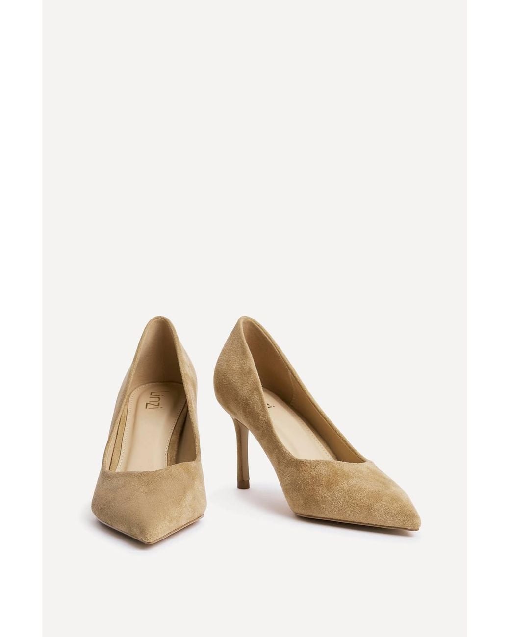 Linzi Natural Classic Faux Suede Court Heels