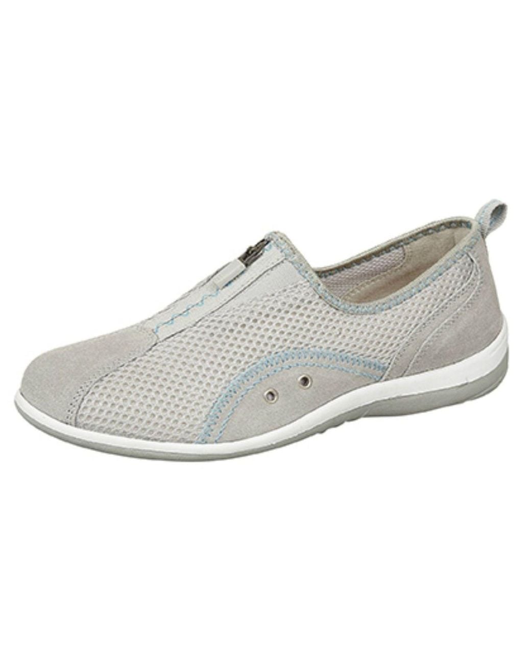 Boulevard White Zip Elastic Gusset Leisure Shoes