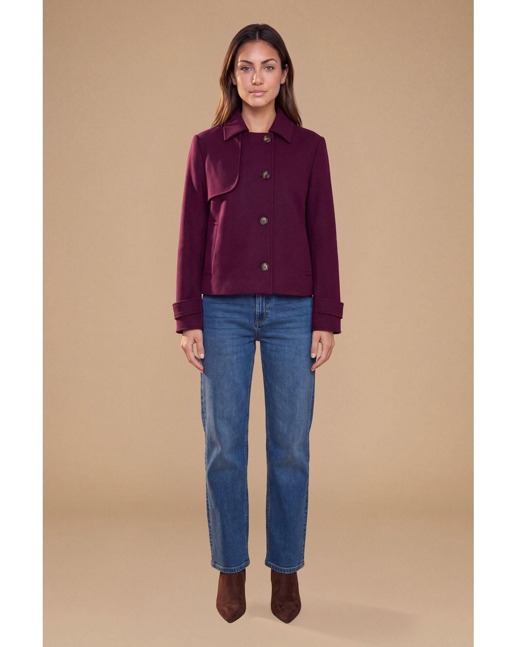Dorothy Perkins Blue Petite Short Trench Coat