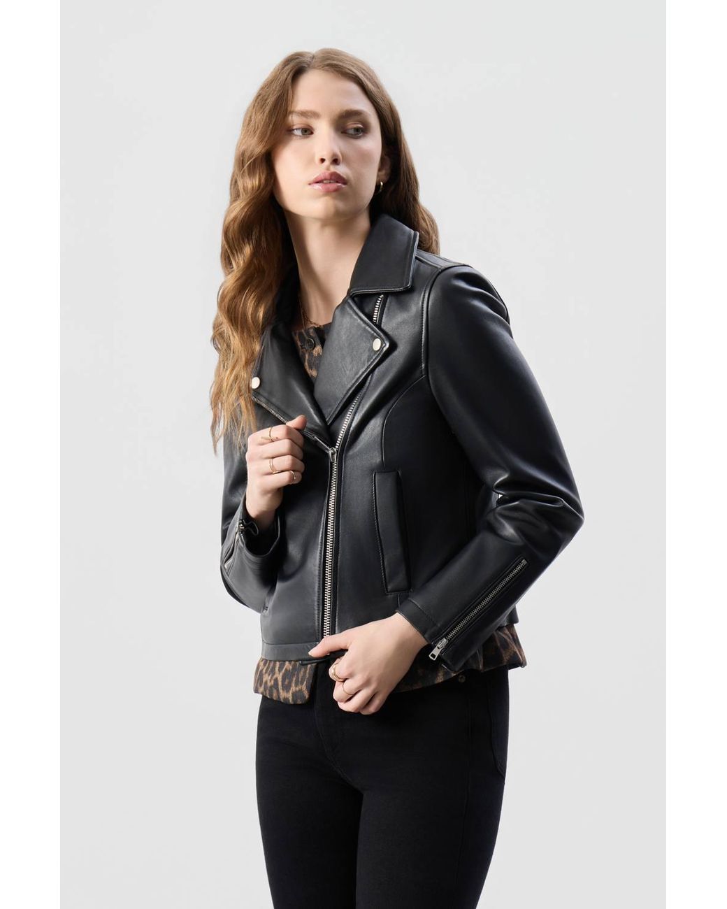 Bolongaro Trevor Black Real Leather Molly Biker Jacket