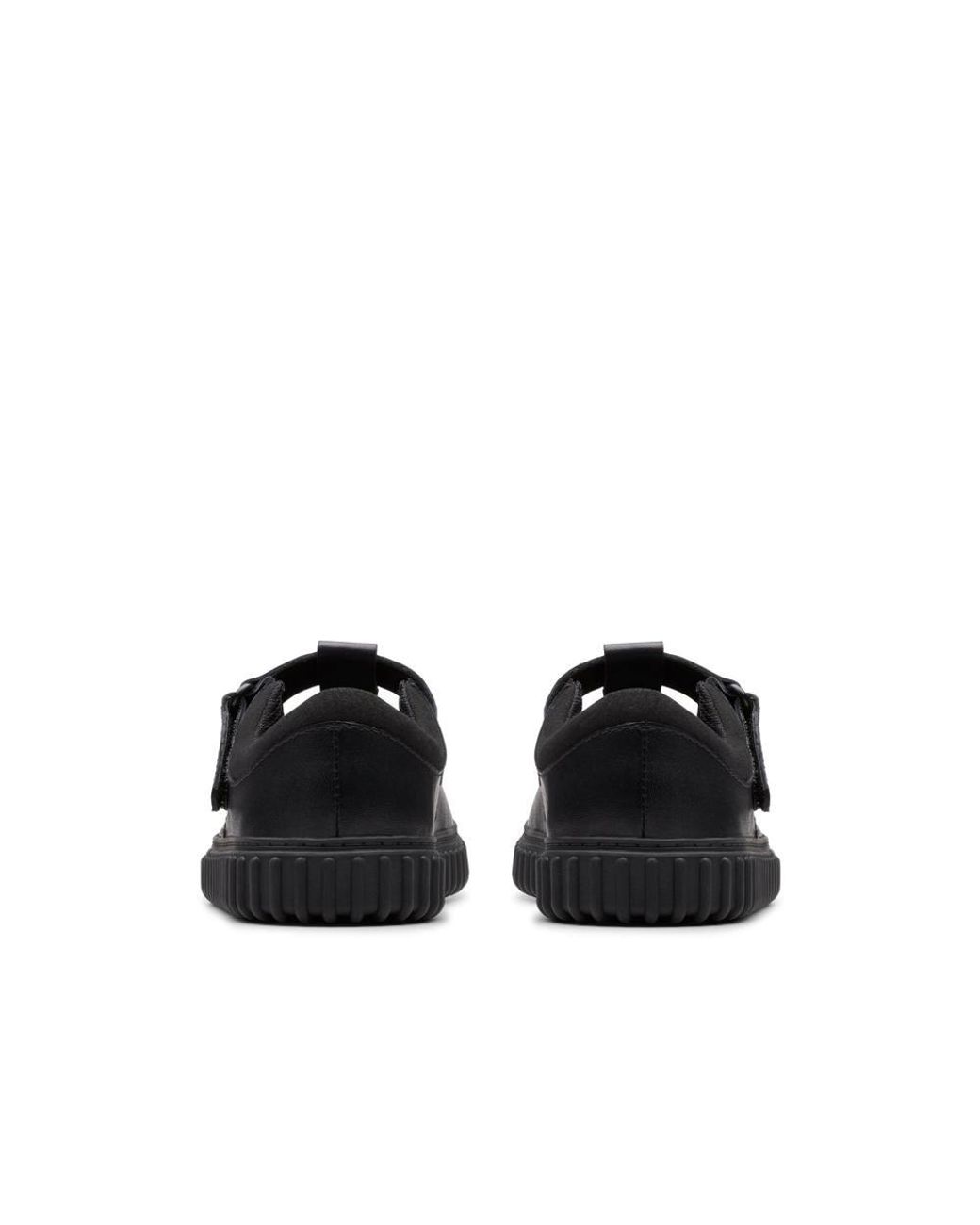 Clarks Black Cove Hope Kid Leather T Bar Shoes