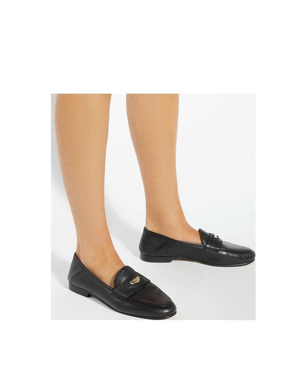 Dune Black 'Greek' Leather Loafers