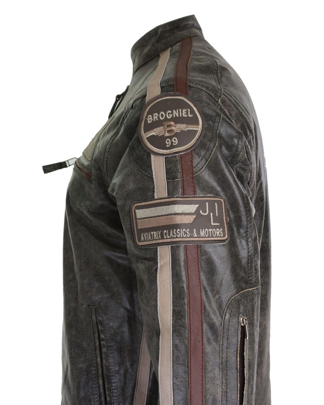 TruClothing Black Classic Biker Leather Jacket for men