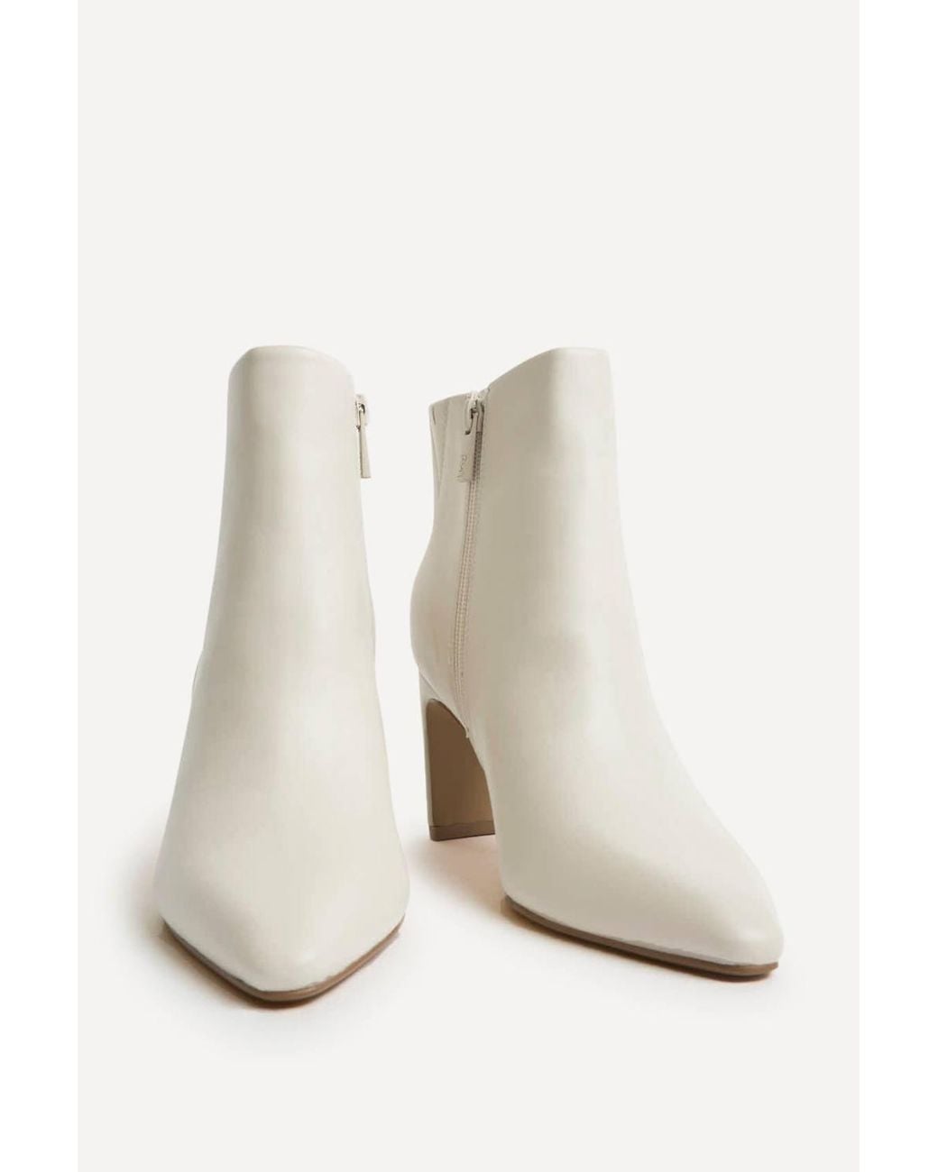 Linzi White Alisha Faux Leather Heeled Ankle Boot