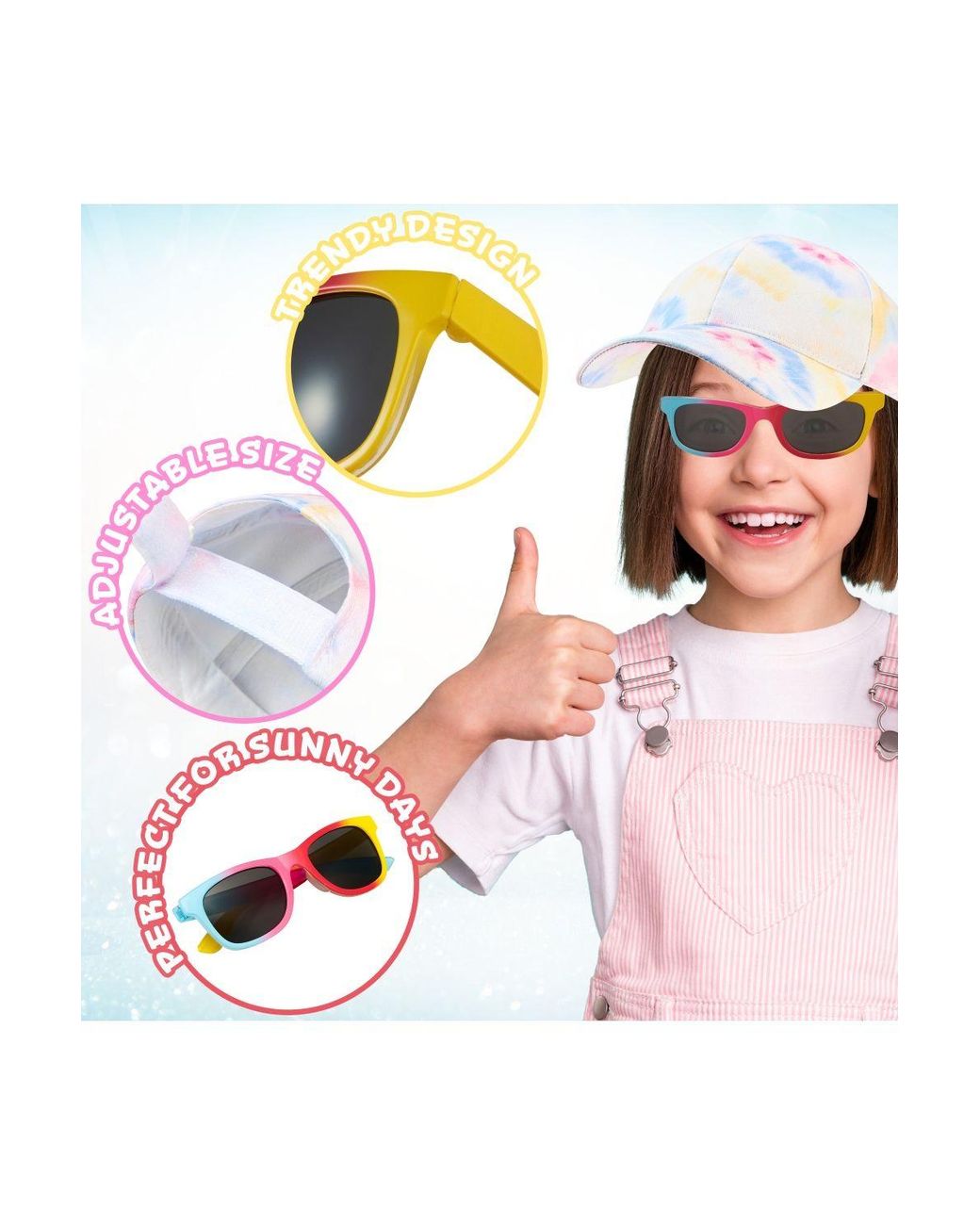 CityComfort White Tiedye Cap With Sunglasses Set