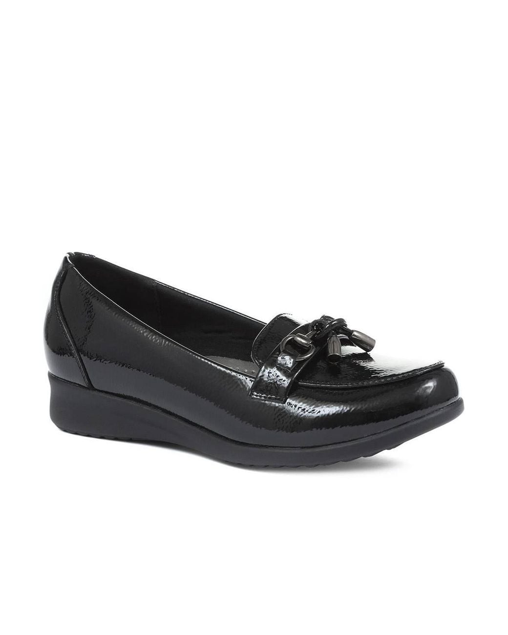 Pavers Black Patent Loafers