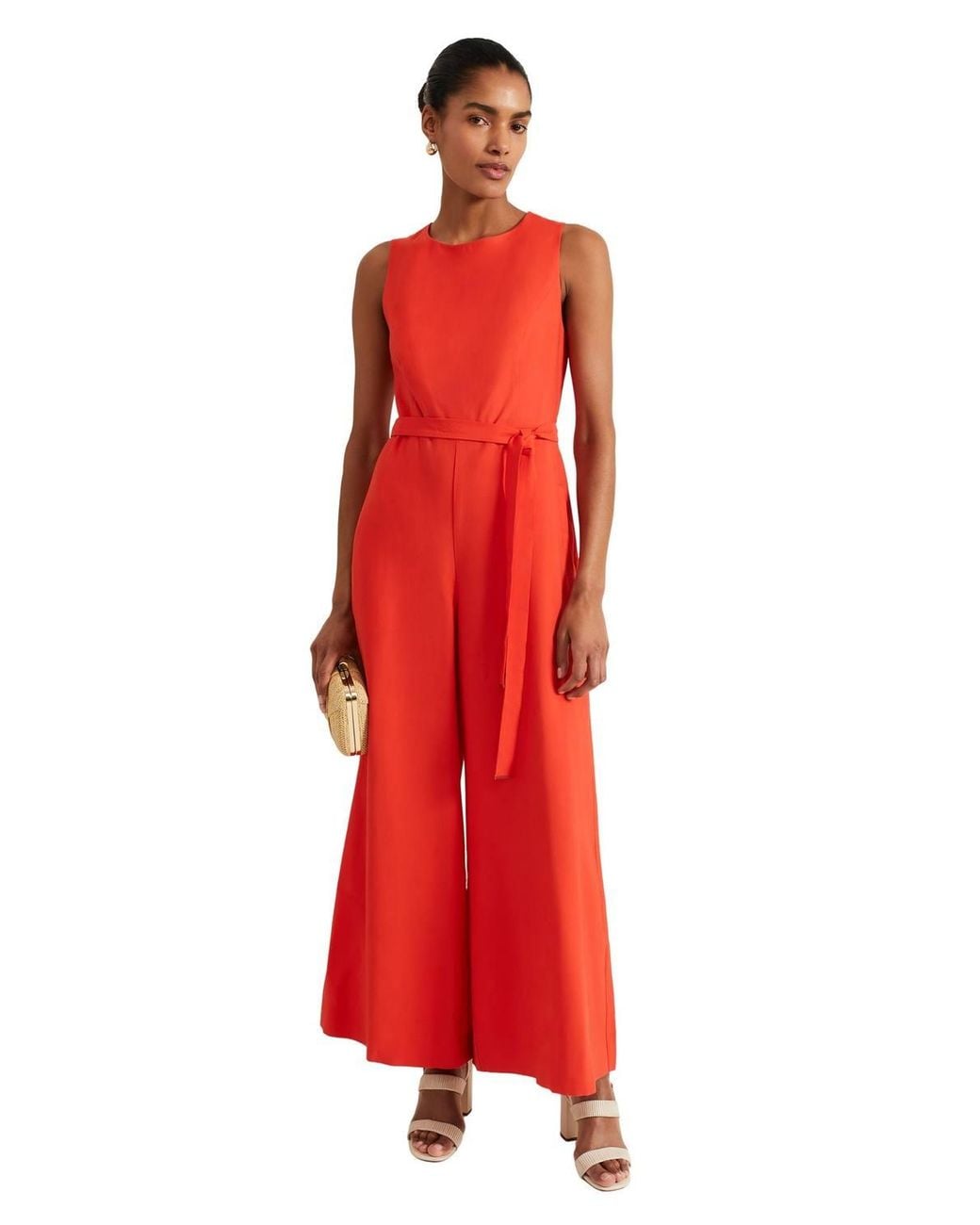 Phase Eight Red Marta Sleeveless Wide-Leg Jumpsuit