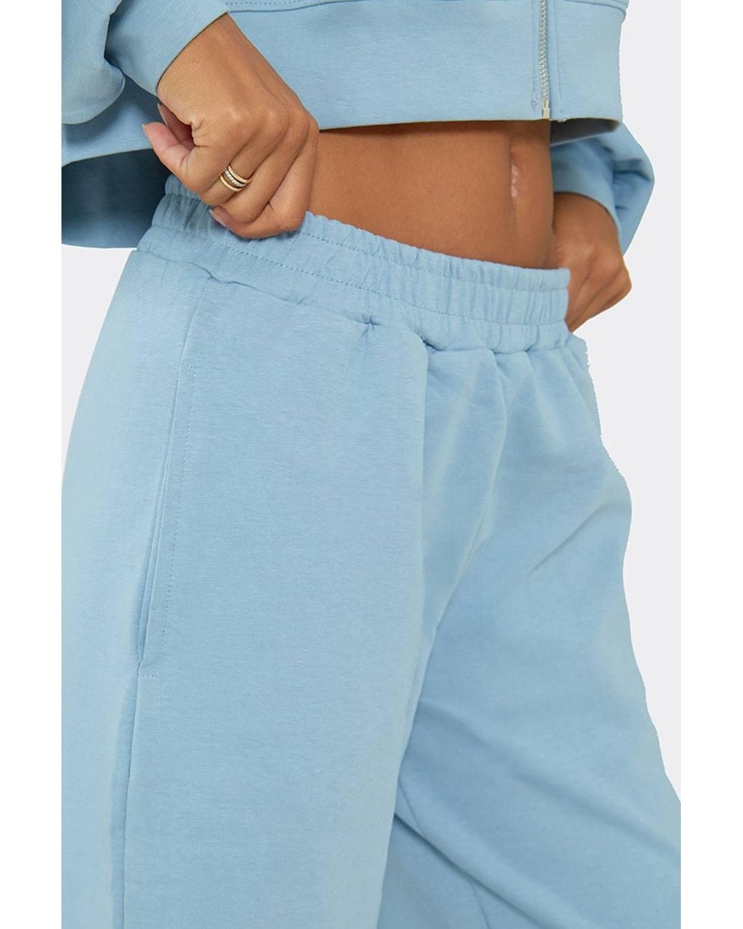 EGO Blue Straight Leg Mid Rise Joggers