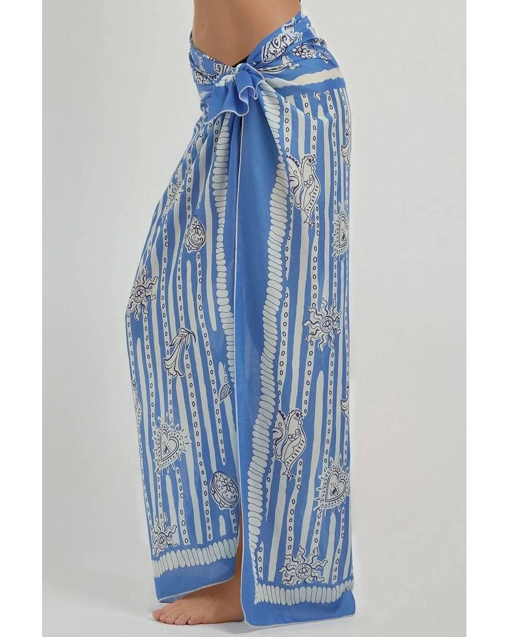 Hiccup Blue Printed Beach Maxi Cover-Up