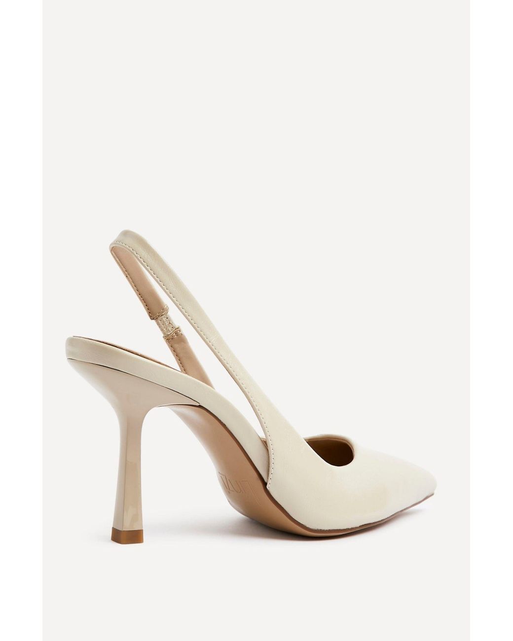 Linzi White Dash Faux Leather Court Heels