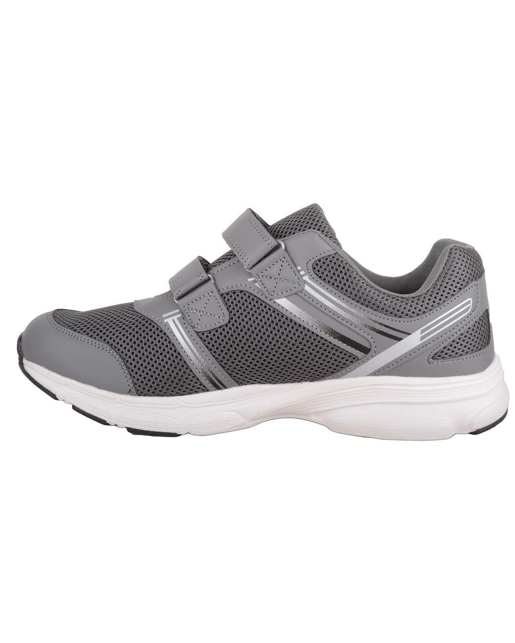 Absolute Footwear Gray Lightweight Wide Fitting Trainers, Double Touch & Close Fastening for men
