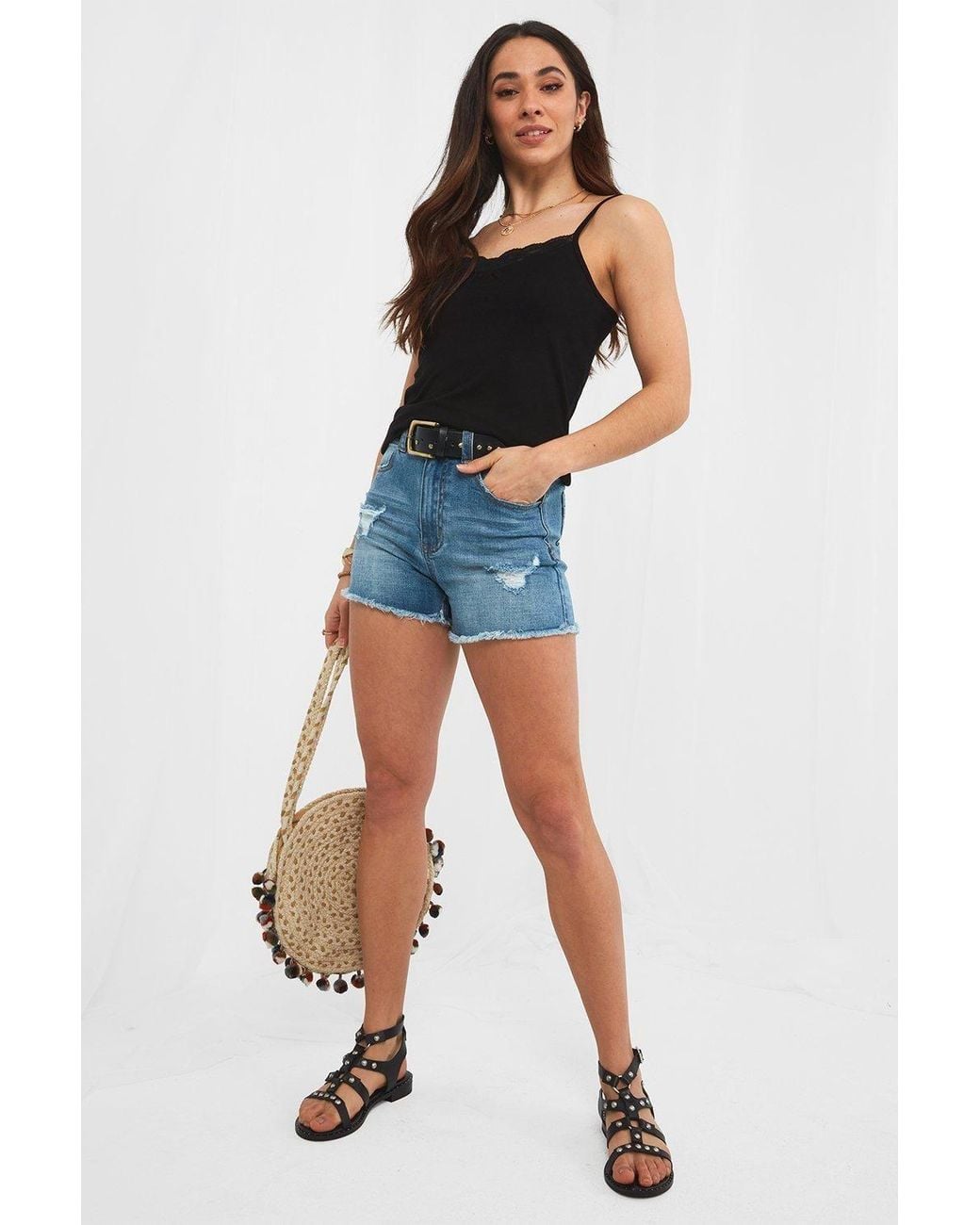 Joe Browns Black Basic Adjustable Strap Lace Insert Cami Top