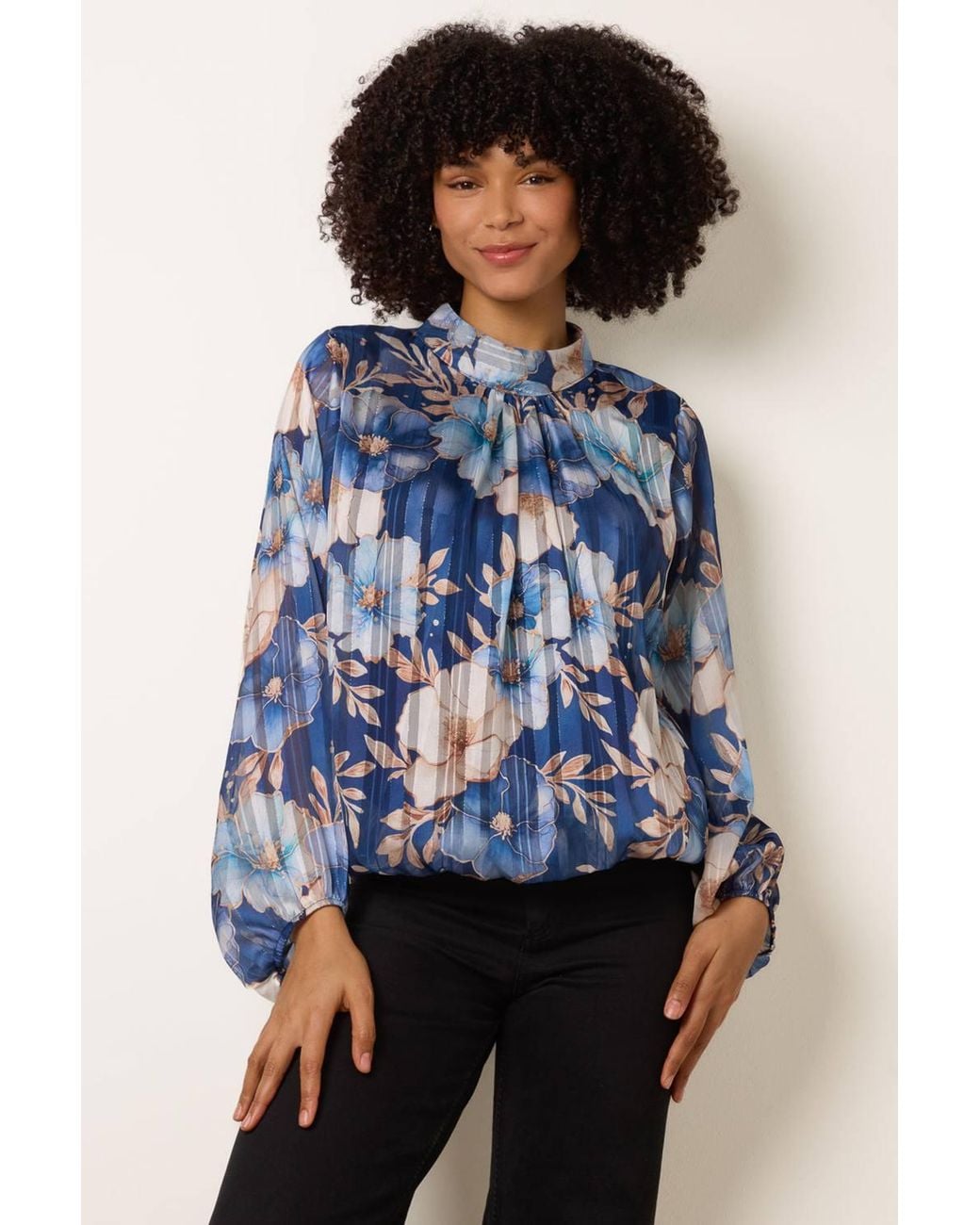 Blue Vanilla Blue Long Sleeve Turtleneck Blouse