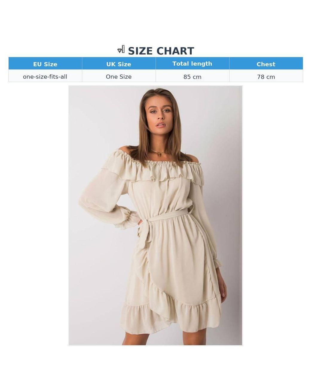 Love Lace Natural Viscose Long Sleeve Dress With Ruffles