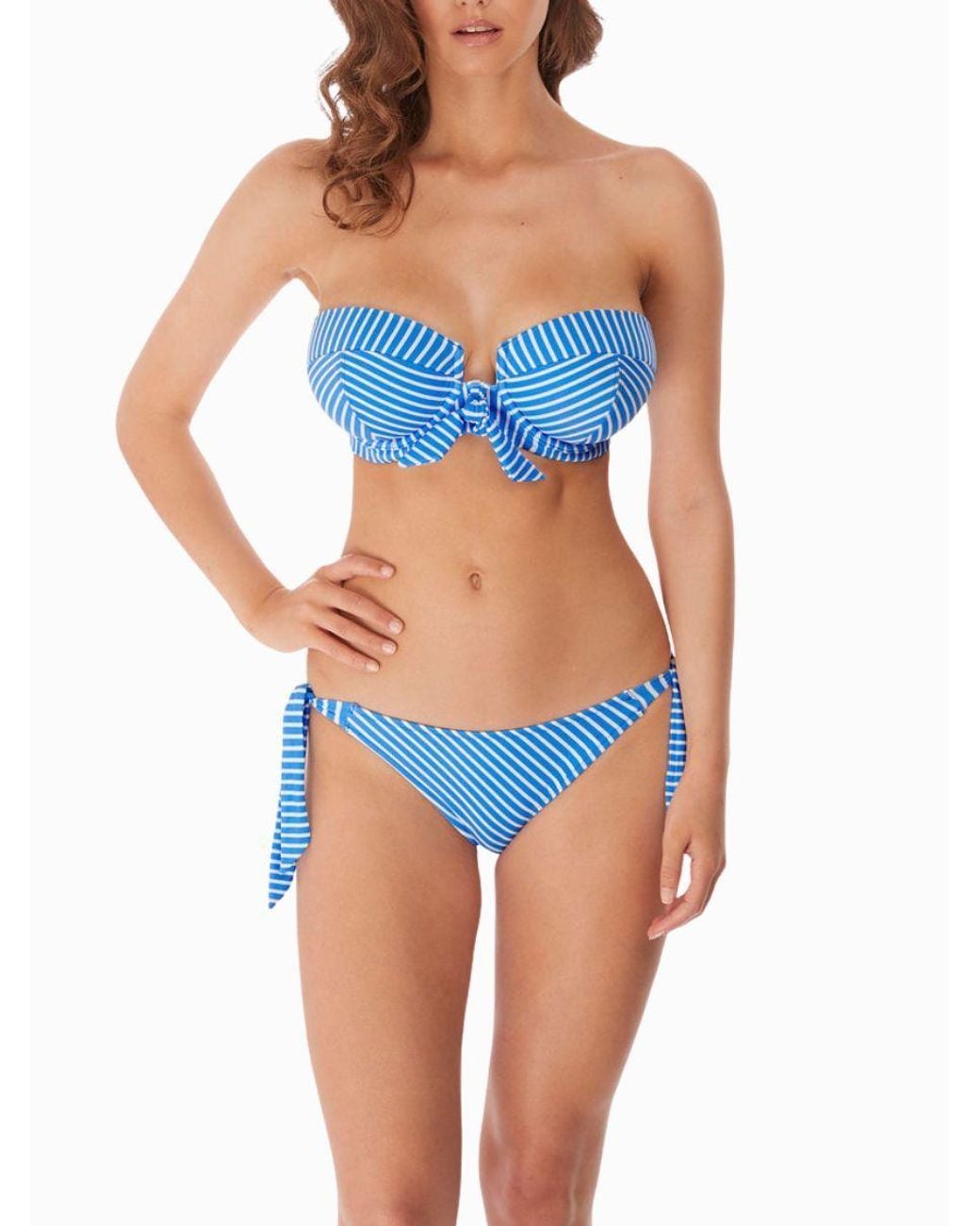 Freya Blue Beach Hut Bandeau Bikini Top