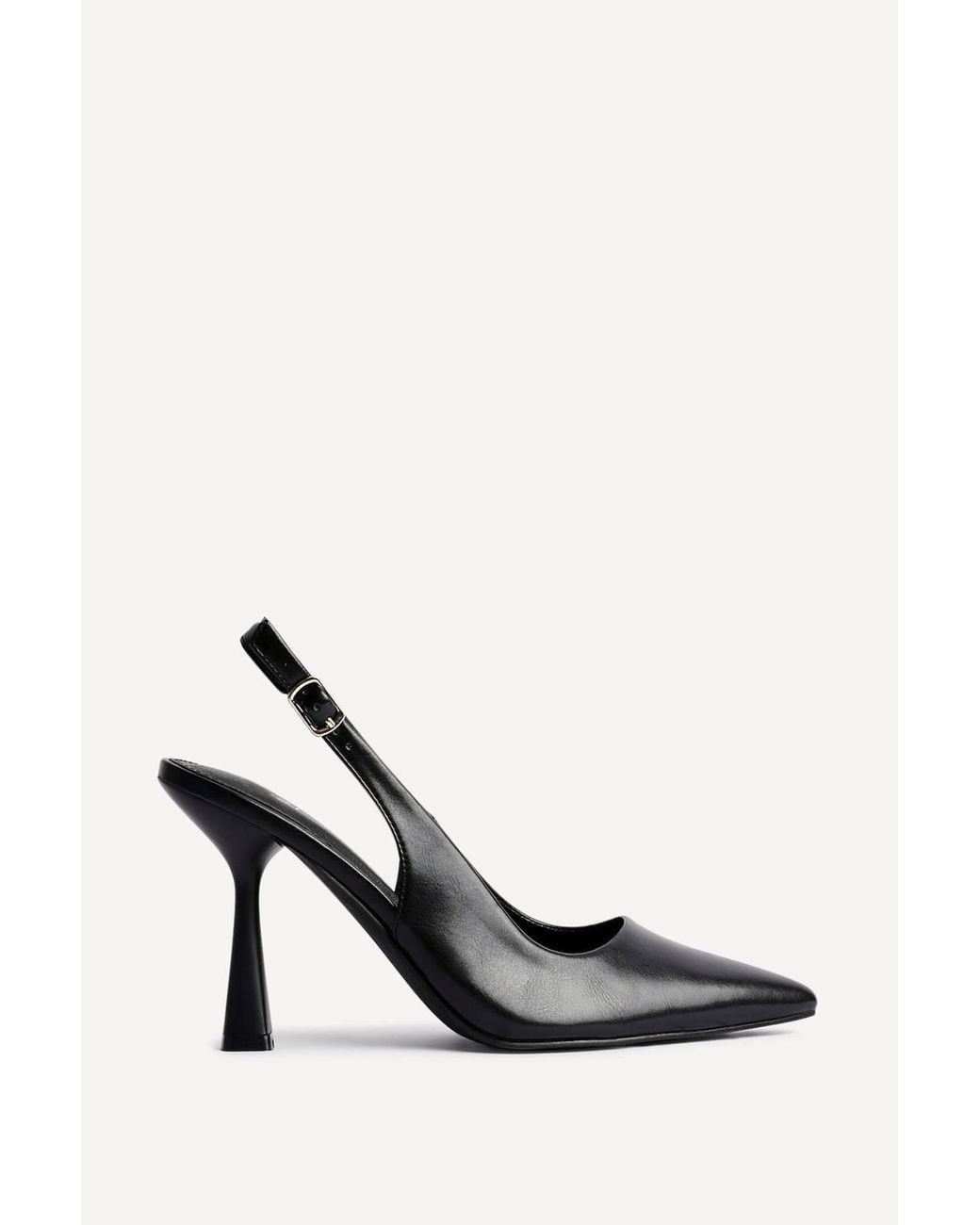 Linzi White Una Faux Leather Sling Back Court Heel