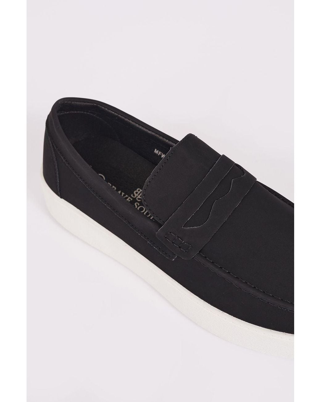 Brave Soul Black Faux Suede Loafers for men