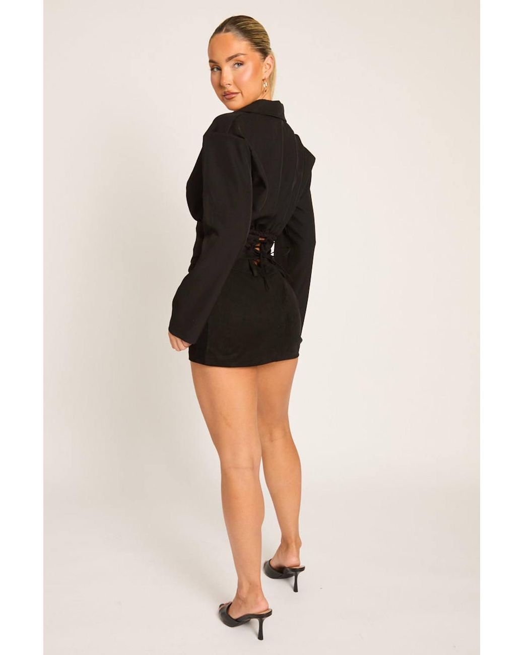 Rebellious Fashion Black Tailored Corset Detail Shirt