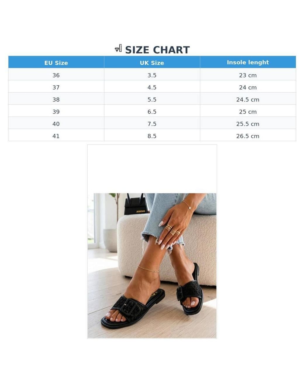 Love Lace Black Summer Slip-On Faux Leather Sliders With Buckle