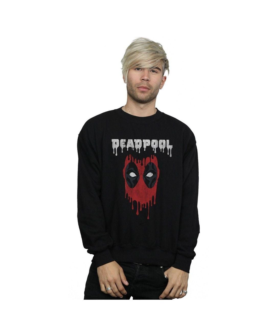 Marvel Black Deadpool Dripping Head Sweatshirt for men