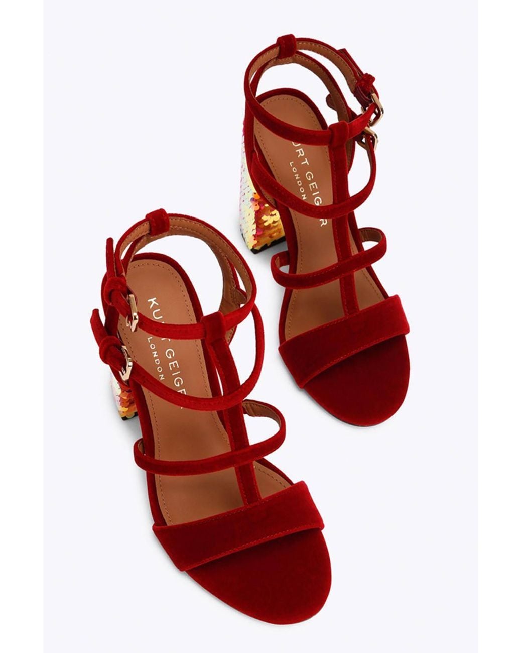 Kurt Geiger Red 'Kgl Gladiator Sandal' Heels