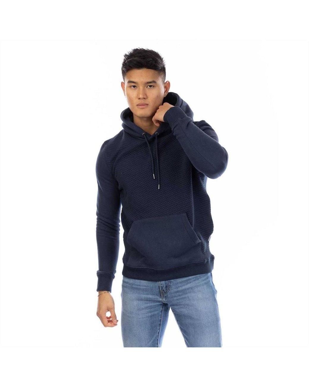 Peter Werth Blue Cotton Regular Hoodie for men