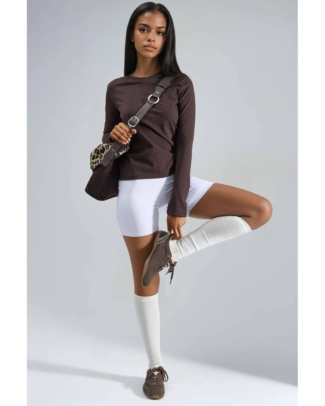 Busem Black Long Sleeve Crew Neck Basic Blouse