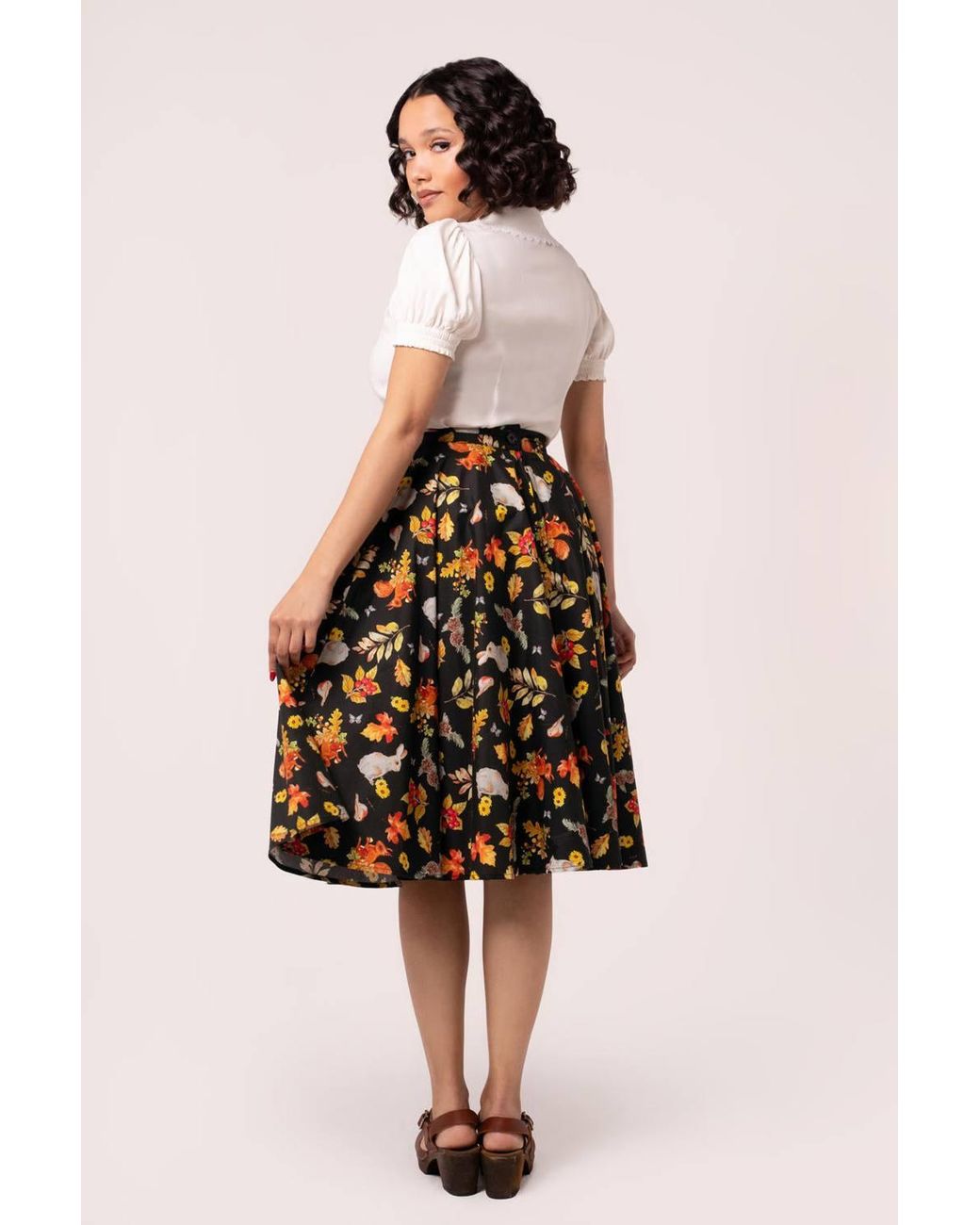 Hell Bunny Black Grizedale 50S Style Midi Skirt