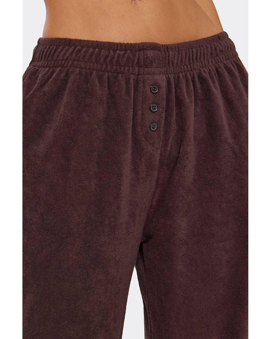 EGO Red Wide Leg Button Low Rise Joggers