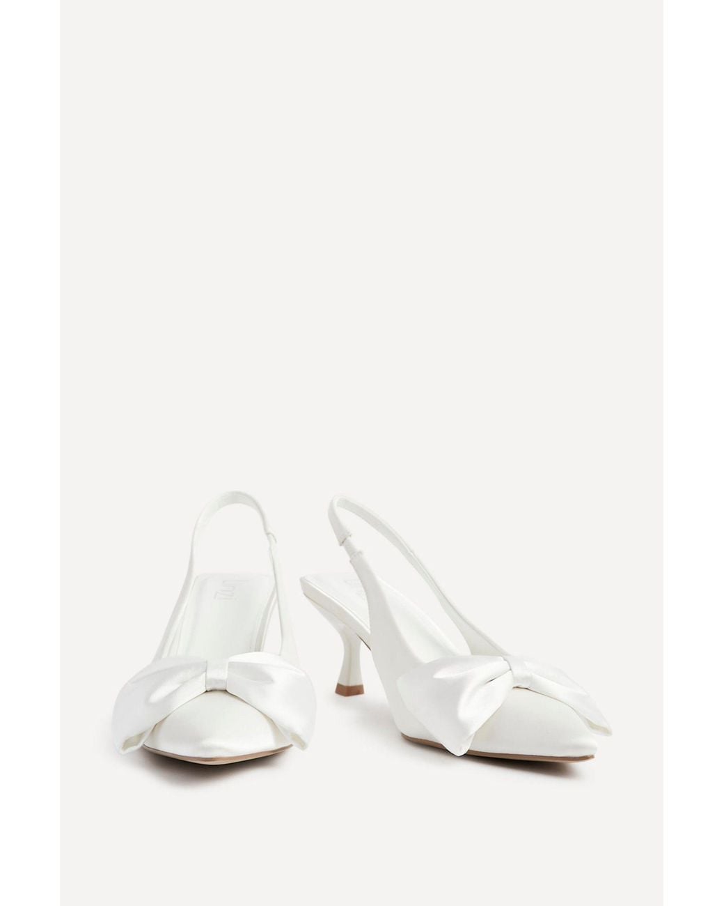 Linzi White Merlot Bridal Satin Bow Court Heels