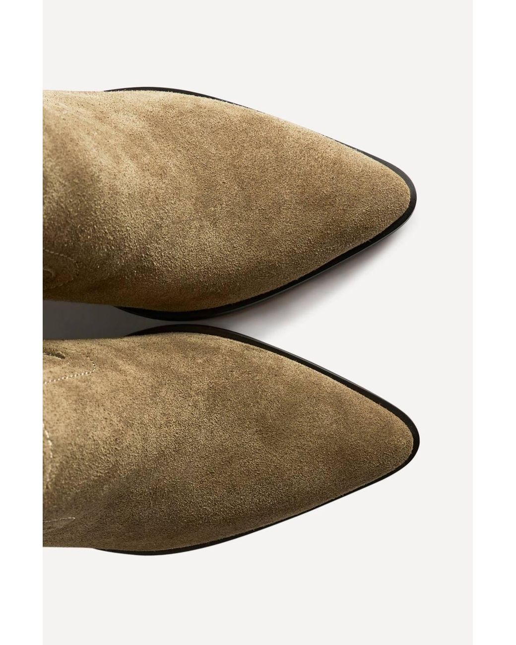 Linzi Natural Canyon Sand Suede Leather Western Ankle Boots