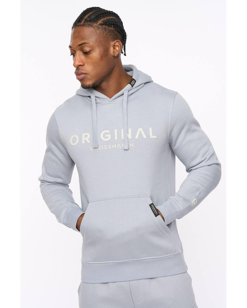 Crosshatch Gray Bardon Hoodie With High Build Graphics for men