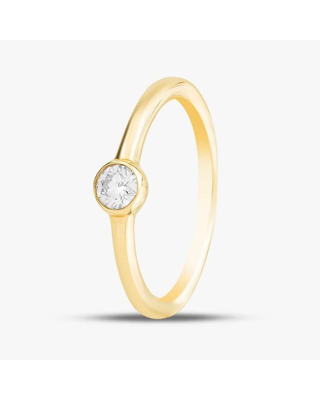 T.H.Baker Metallic 14Ct 0.18Ct Brilliant Cut Diamond Solitaire Ring Rc39107Ky14Dd
