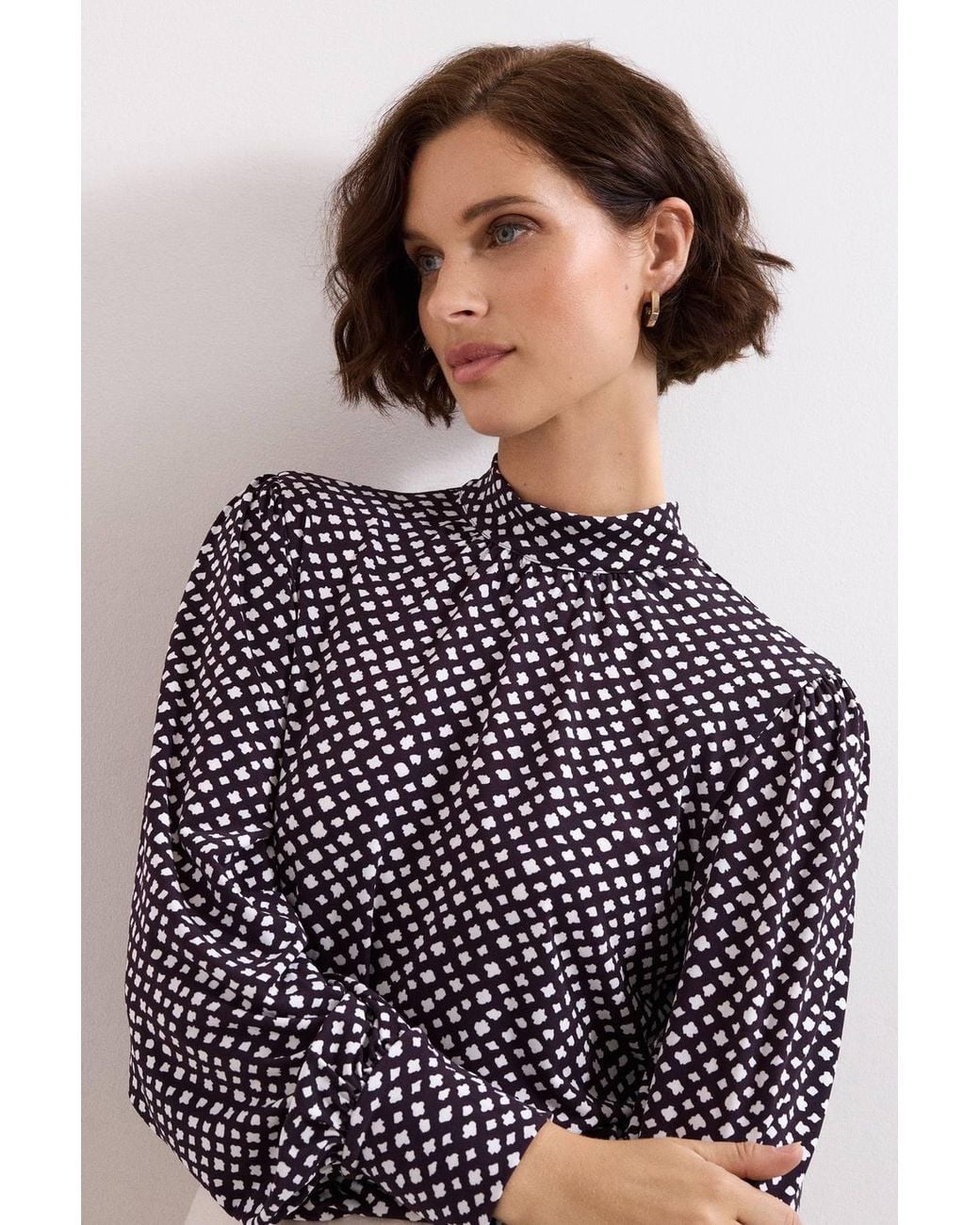 Phase Eight Purple Esme High Neck Printed Top