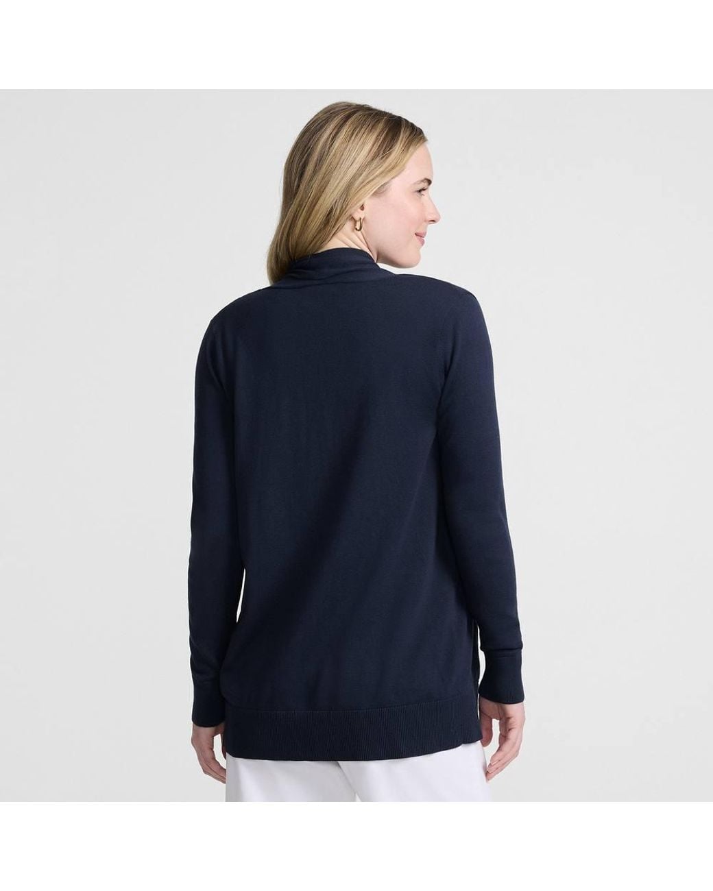 Lands' End Blue Long Sleeve Open Cardigan