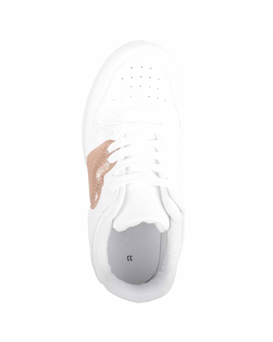 Absolute Footwear White Childrens Lace Up Trainers Sneakers With Heart Motif