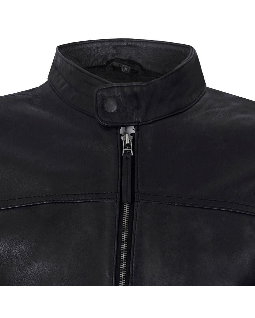 Infinity Leather Black Classic Fitted Leather Biker Jacket-Austin for men