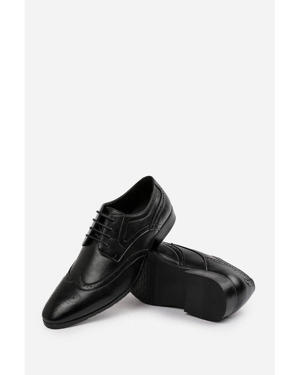 Where's That From Black 'Dominic' Lace Up Derby Textured Formal Dress Work Shoes for men