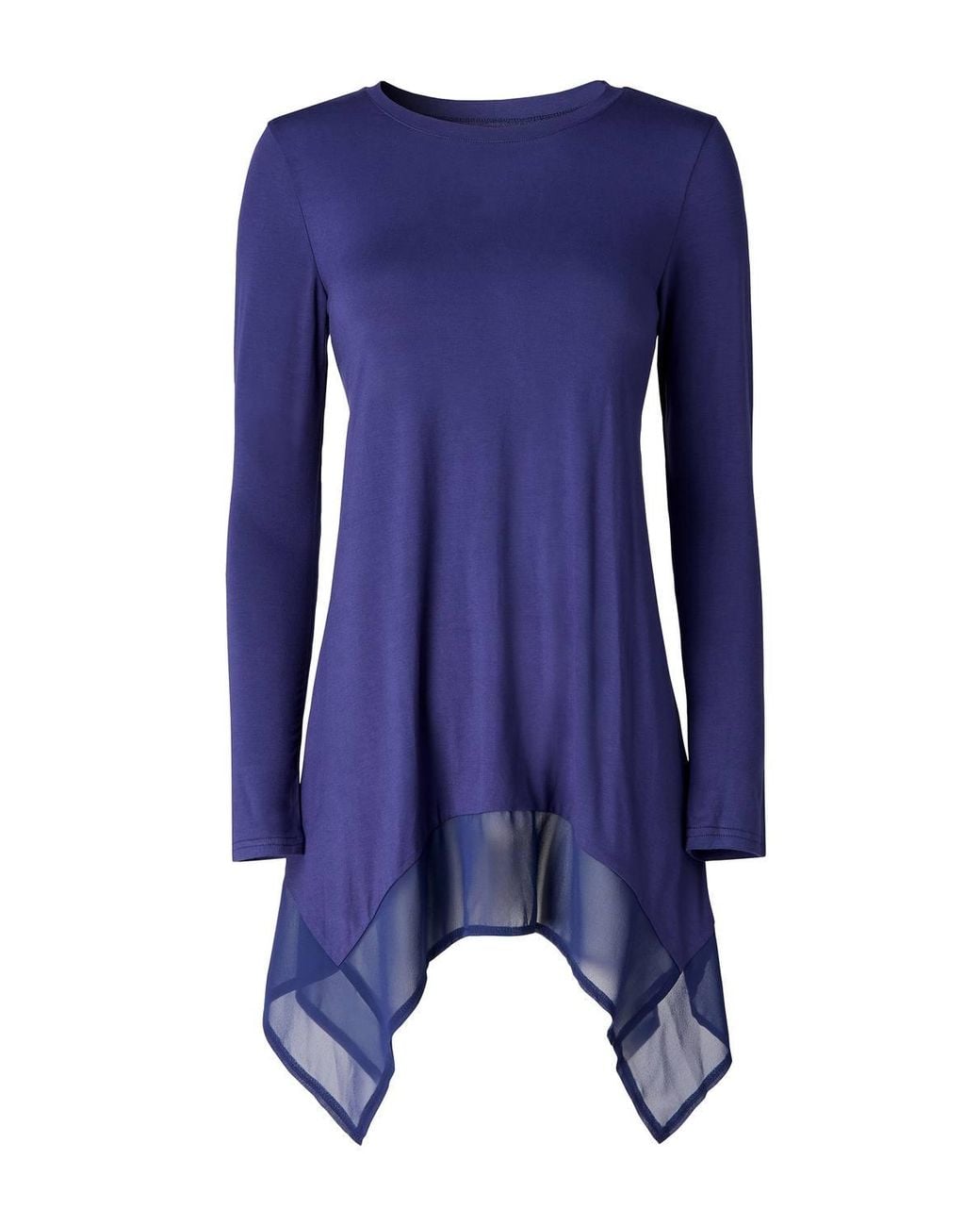 Joe Browns Blue Matilda Jersey Tunic Top With Chiffon Trim