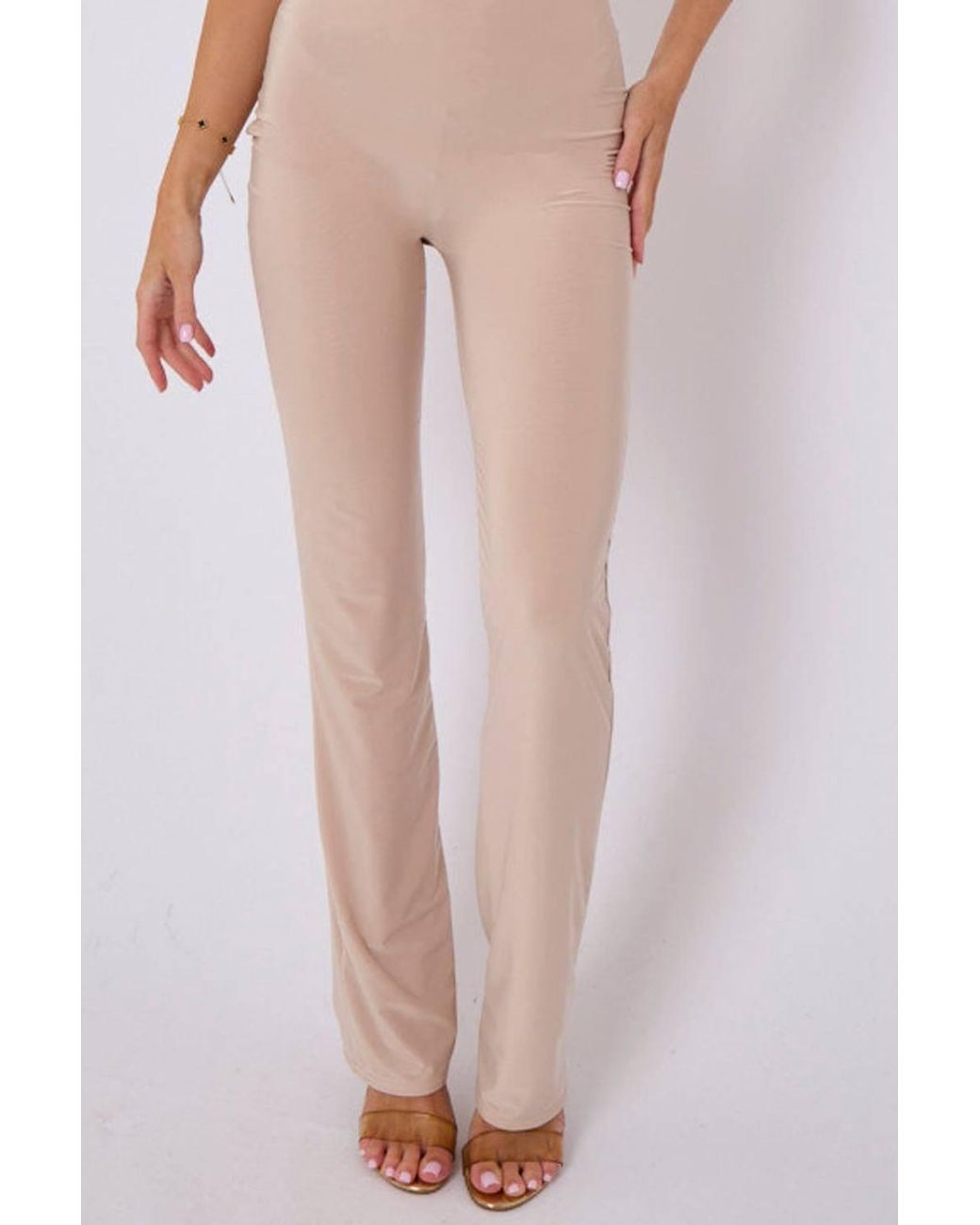 Stylewise Natural Open Back Slinky Jumpsuit