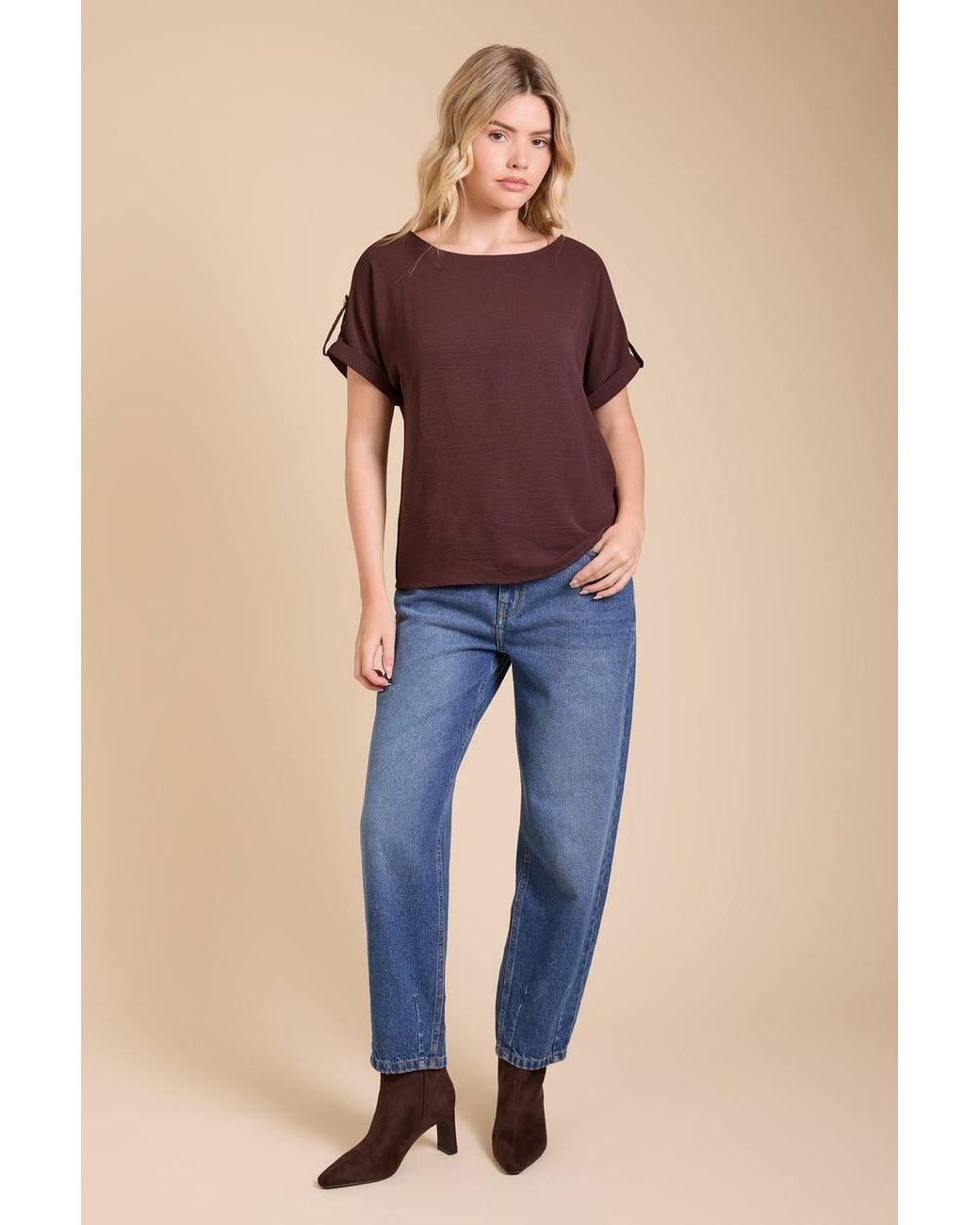 Dorothy Perkins Purple Roll Sleeve Blouse