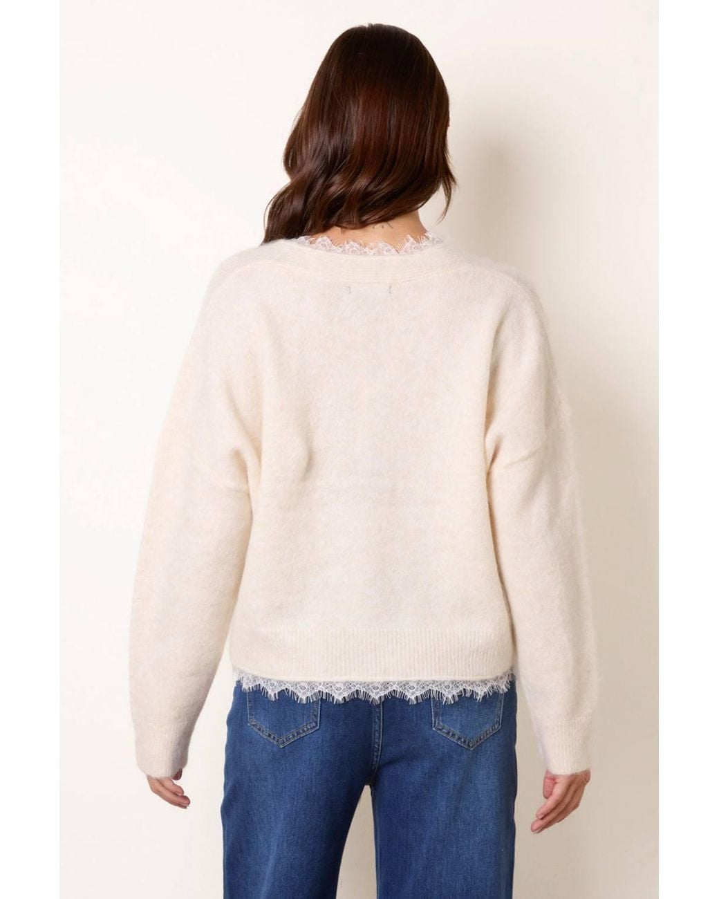 Blue Vanilla Natural Long Sleeve Button Up V-Neck Cardigan