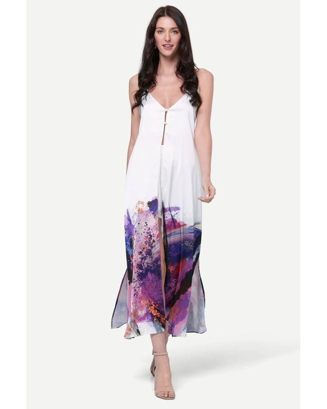 Zafur official Purple Positano Beach Over Dress