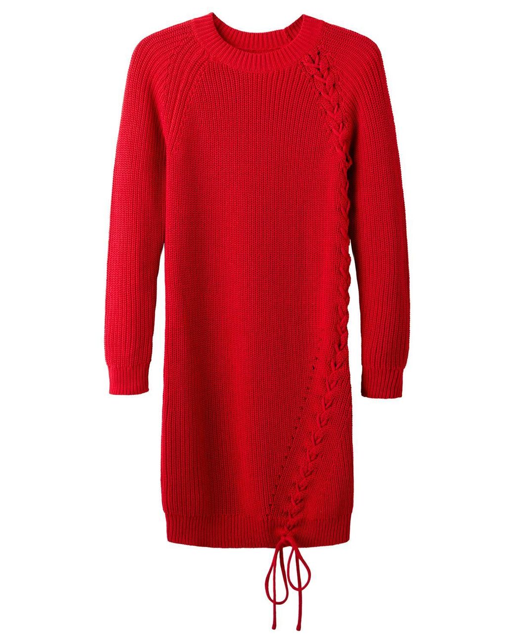 Joe Browns Red Roxy Lace Side Knitted Jumper Dress