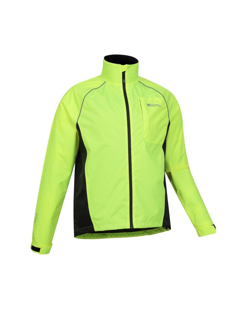 Mountain Warehouse Green Adrenaline Waterproof Cycling Jacket Reflective Coat for men