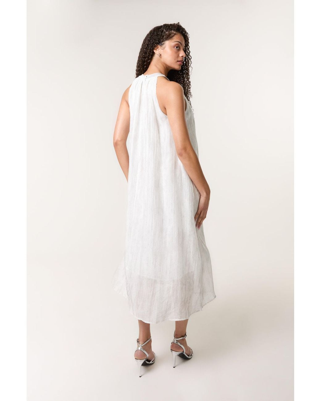 Blue Vanilla Natural Sleeveless Halterneck Midi Dress