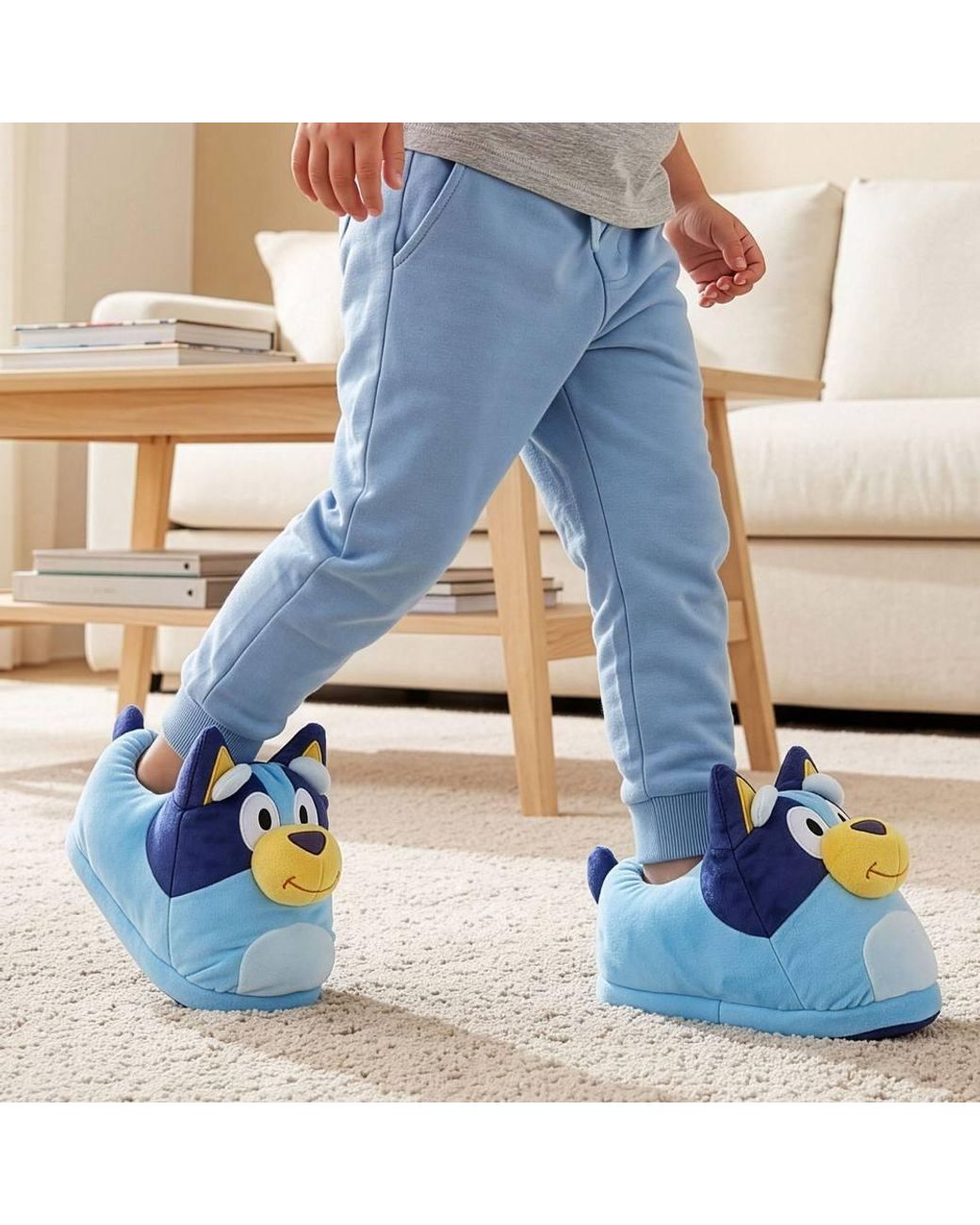 Bluey Blue 3D Plush Slippers