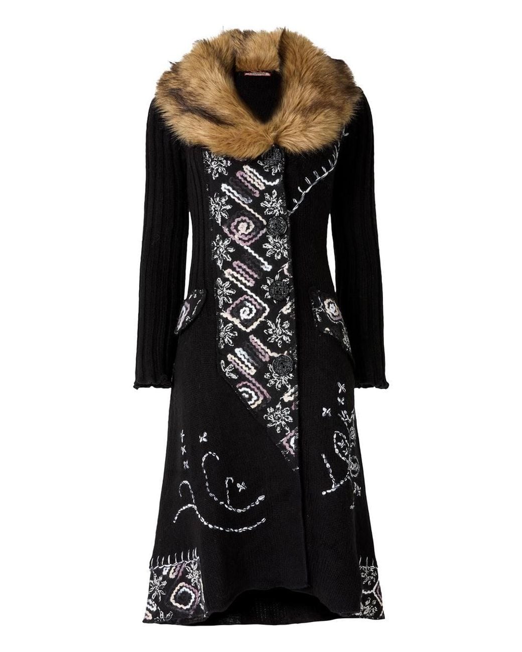 Joe Browns Blue Faux Fur Collar Cardigan